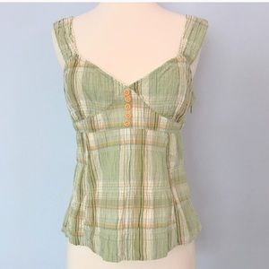 ☼SOLD free people plaid tank top